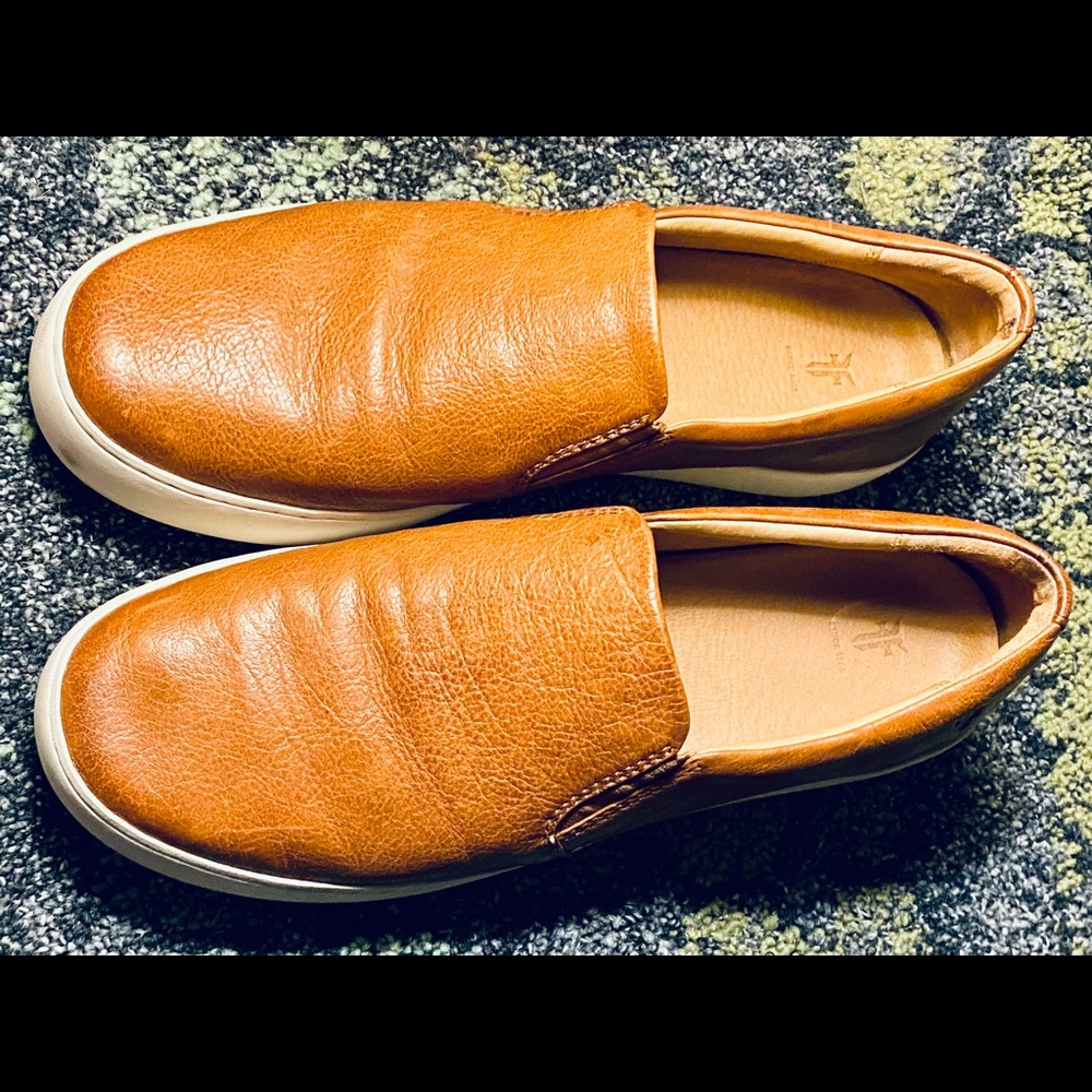 FRYE LENA Cognac Slip On Sneaker Brown Us 9.5